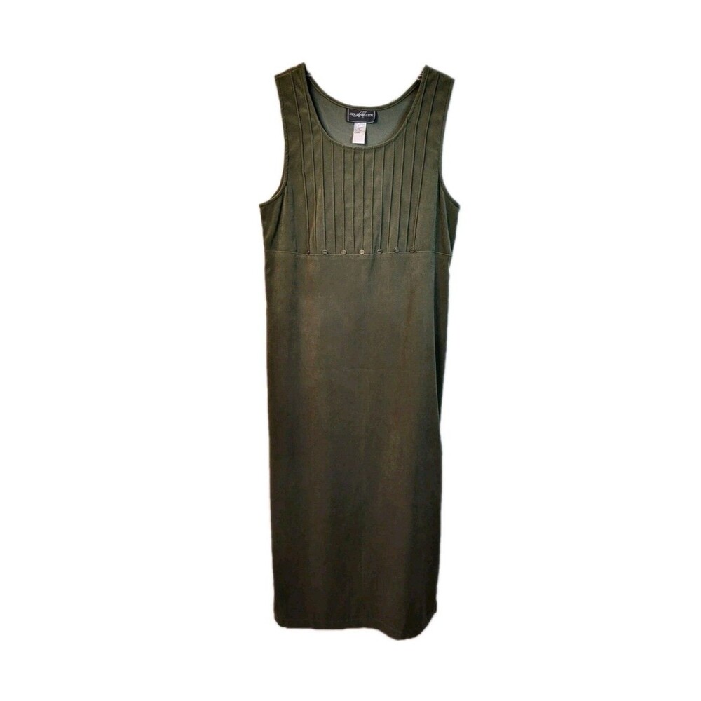 Molly Malloy Women's Olive Green Velour Dress Full Length Sz 12 Cottage Natural